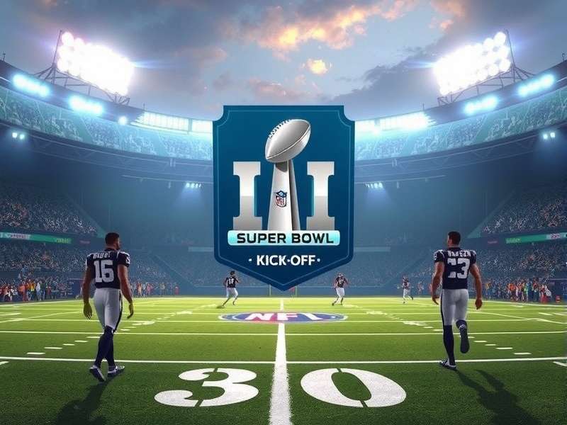 Super Bowl stadium with players ready for kick off