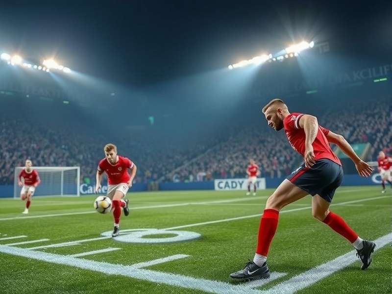 A football referee starting a match with a kickoff