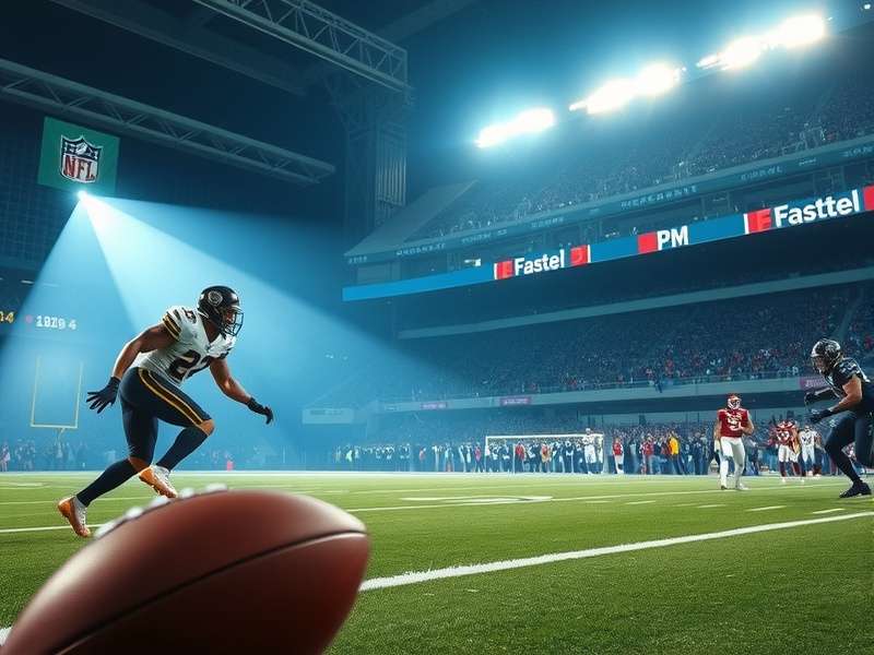 Super Bowl kickoff moment with stadium full of fans