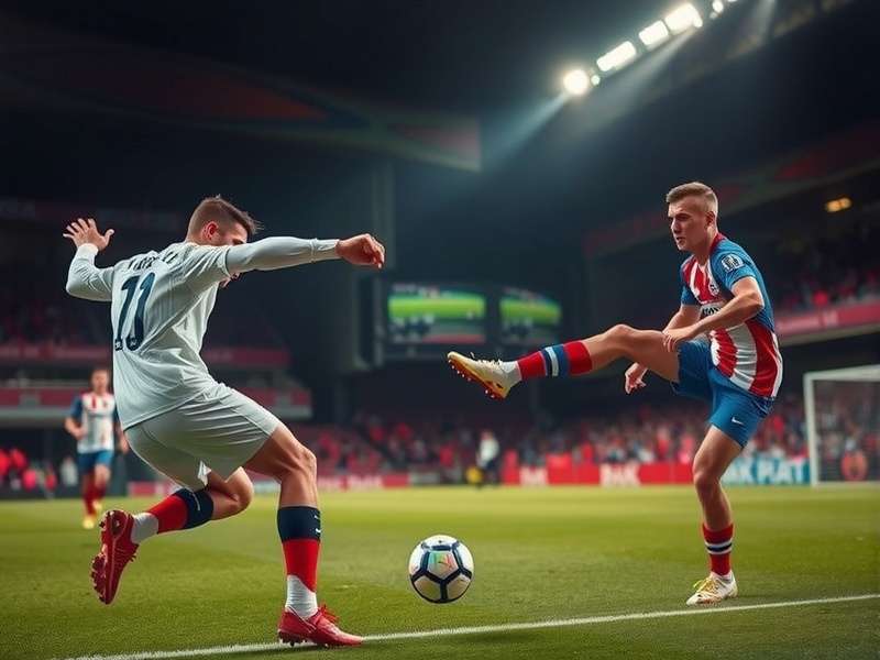 A ceremonial kick off in a packed football stadium
