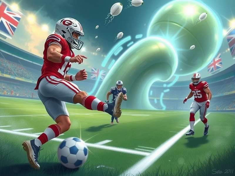 Football players in kick off formation positions