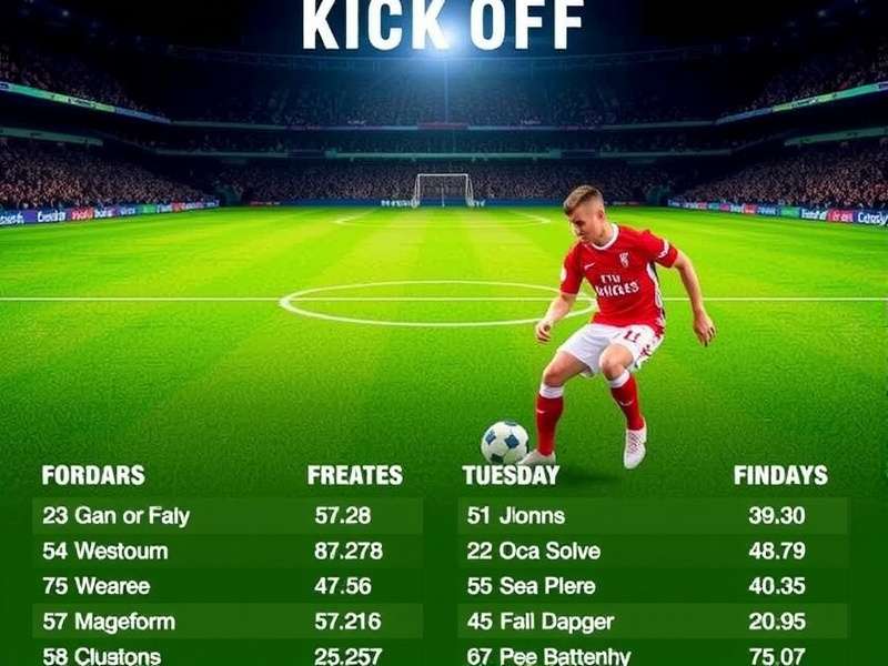 Football players during kick off