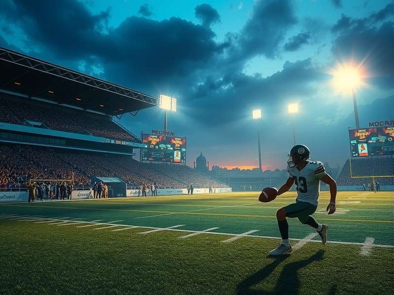 Digital playbook interface showing a complex football strategy for a night game in Kick Off simulation