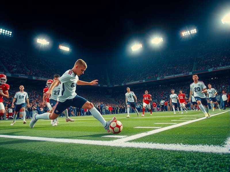 Illustration of a Victorian-era football kick-off with players in period kit