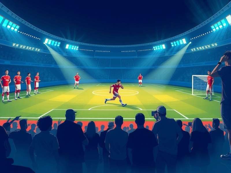 Football kick off moment with players in action