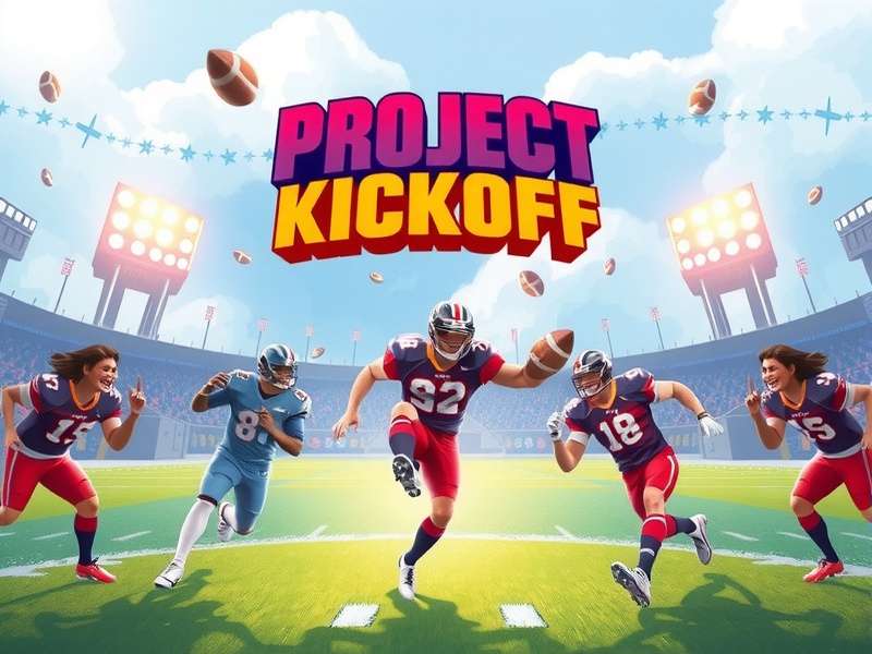 Strategic football kickoff moment in a stadium