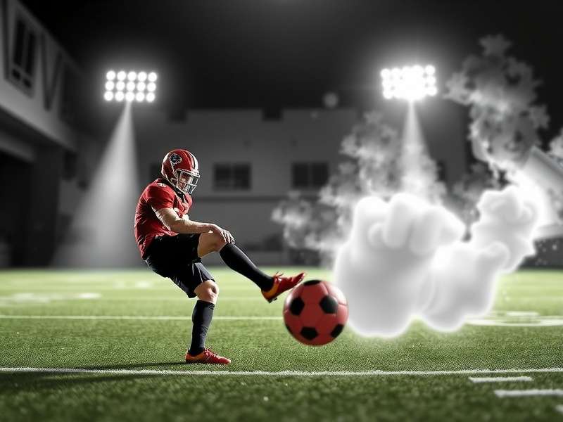 Ceremonial kick-off at a major football stadium with players lined up