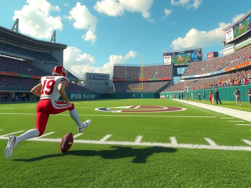 NFL kickoff return specialist catching the ball and starting a run back