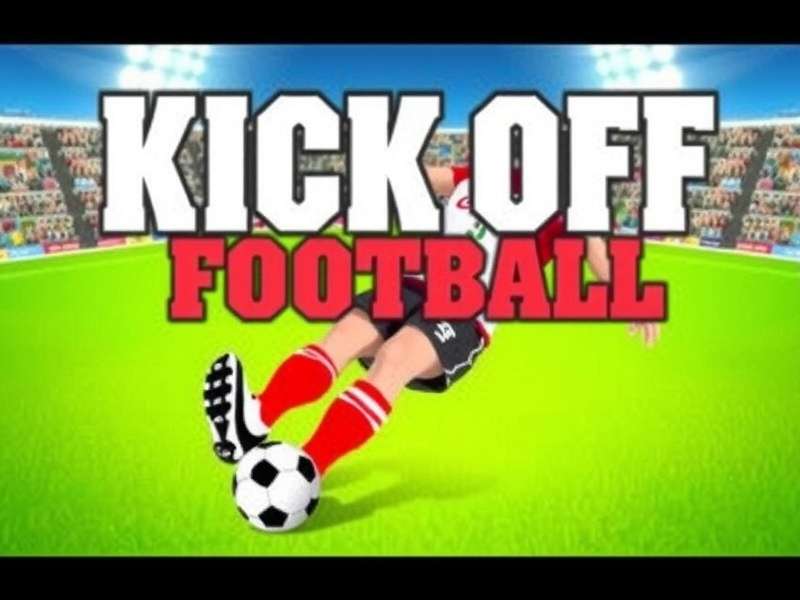 Football players lining up for kick-off in a stadium