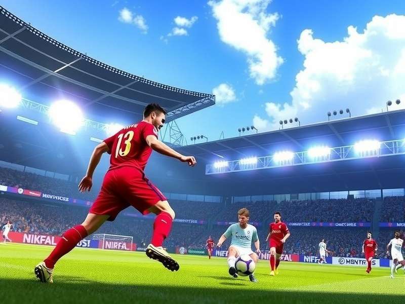 FIFA World Cup trophy shining under stadium lights