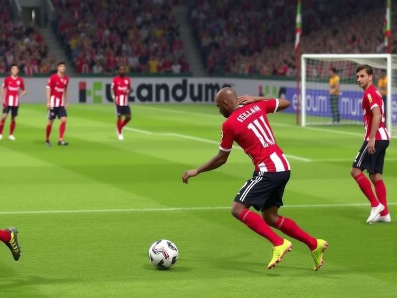 Indian football fans cheering in a stadium with team flags