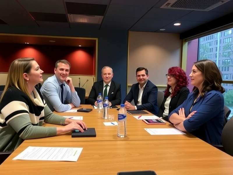 Virtual football team strategizing during a Kick Off Meeting on a digital screen