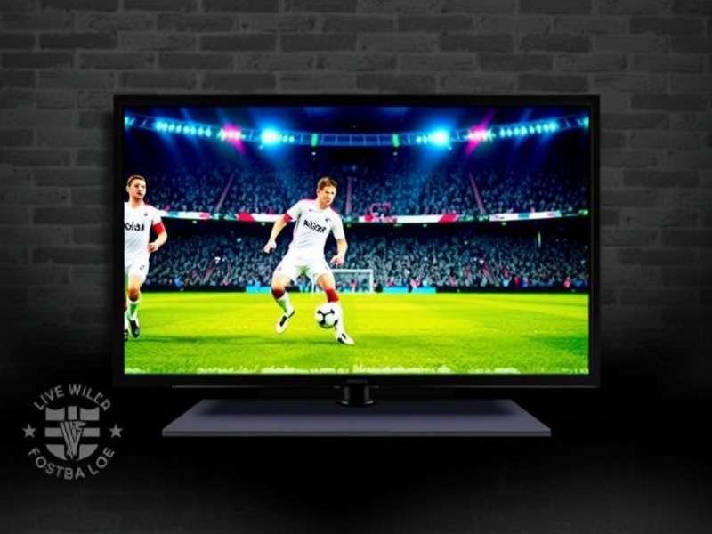 Live football match on TV with fans watching