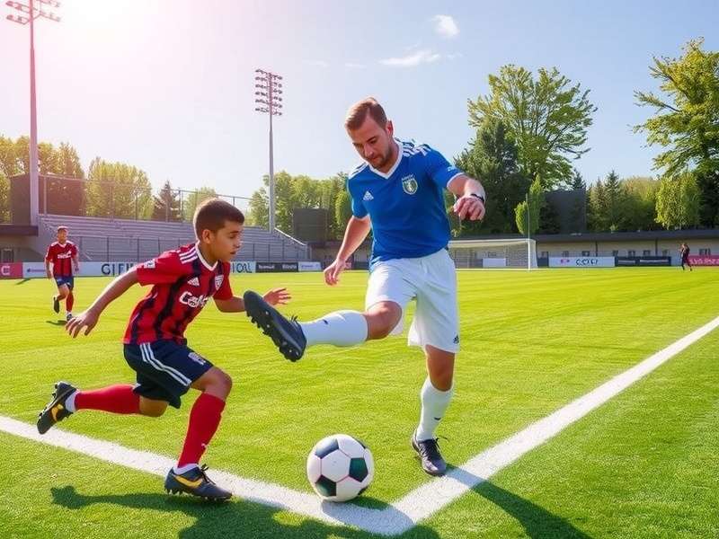 Youth team executing a kick-off drill at Kick Off Football Academy