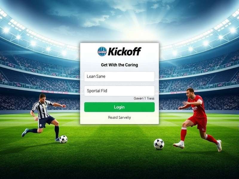 Kick Off football match action shot with players competing on a green field