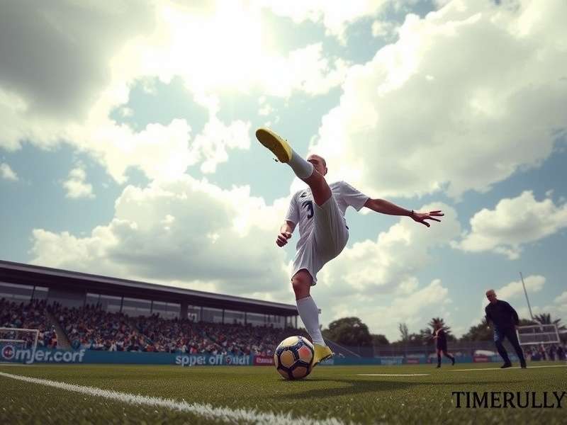 Two retro football players competing in Old Kick Off Football with classic pixel-art style stadium