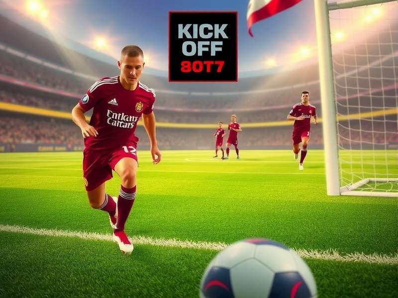 Kick Off Bedeutung — Football match kick off moment with stadium lights and energy