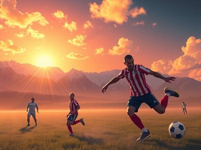 Football kick off moment at a stadium with players ready