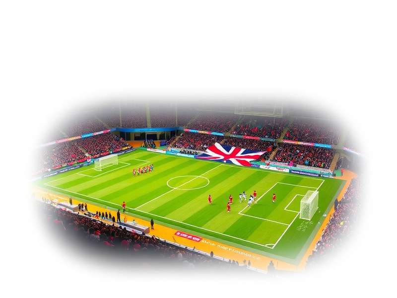 England football kick-off scene with Wembley arch and players in action